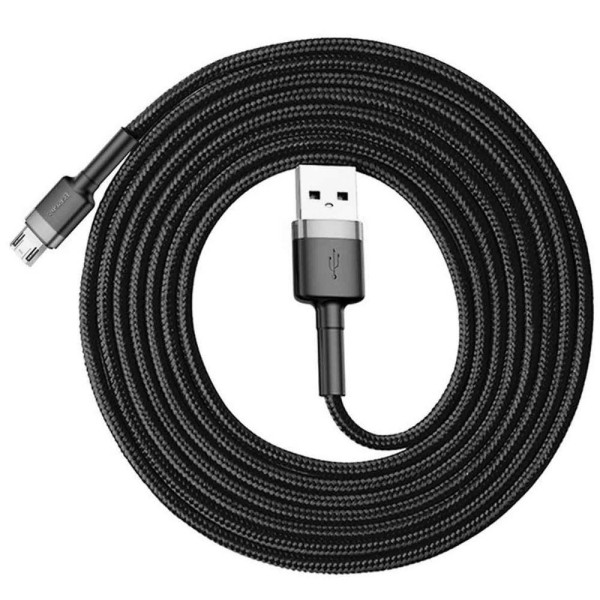 Кабель Baseus Cafule Cable USB For Micro 1.5A 2m gray + black (CAMKLF-CG1)
