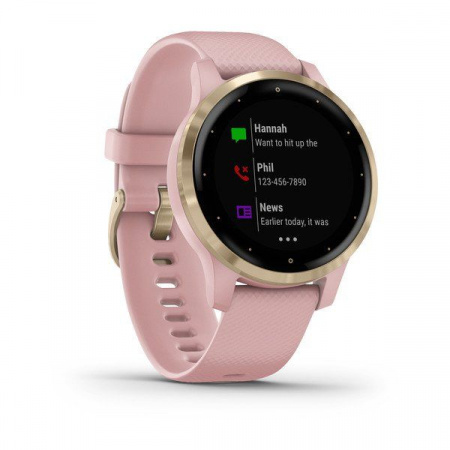 Спортивные часы Garmin VIVOACTIVE 4S розовые с золотистым безелем Спортивные часы Garmin VIVOACTIVE 4S розовые с золотистым безелем