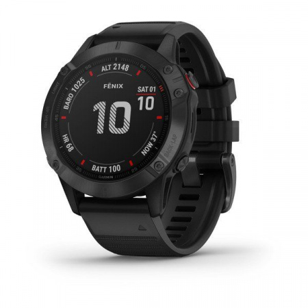 Мультиспортивные часы Garmin Fenix 6 pro с gps, черные с черным ремешком
