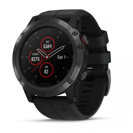 Спортивные часы Garmin Fenix 5x plus sapphire Russia черные с черным ремешком (010-01989-11)