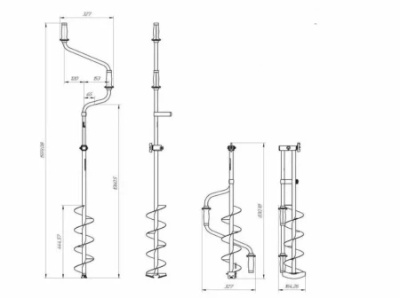 Ледобур HS-130DR правое вращение (LH-130RD) Helios