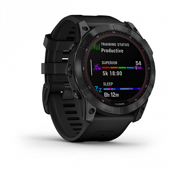 Мультиспорт.часы Garmin Fenix 7x Sapphire Solar, DLC-покрытие,черные с черным ремешк. (010-02541-23) Мультиспорт.часы Garmin Fenix 7x Sapphire Solar, DLC-покрытие,черные с черным ремешк. (010-02541-23)