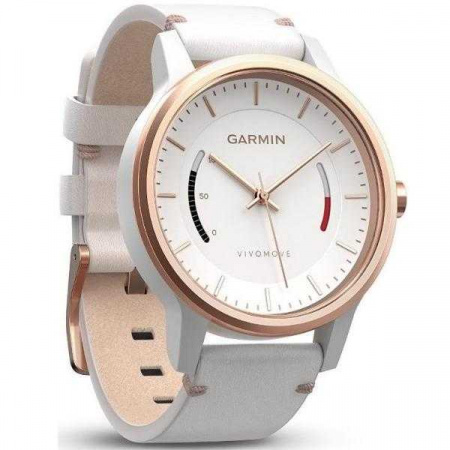 Спортивные часы Garmin VivoMove Classic с кожаным ремешком розово-золотистые