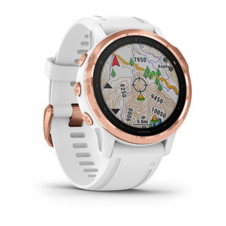 Мультиспортивные часы Garmin Fenix 6s pro с gps, розов.золото с белым ремешком Мультиспортивные часы Garmin Fenix 6s pro с gps, розов.золото с белым ремешком