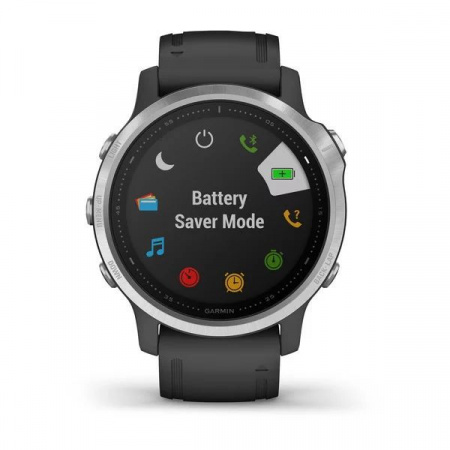 Мультиспортивные часы Garmin Fenix 6s с gps, серебристые с черным ремешком Мультиспортивные часы Garmin Fenix 6s с gps, серебристые с черным ремешком