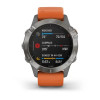 Мультиспортивные часы Garmin Fenix 6 sapphire с gps, титановый с оранжевым ремешком