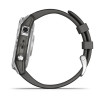 Мультиспорт.часы Garmin Fenix 7, серебристые с графитовым силиконовым ремешком (010-02540-01)