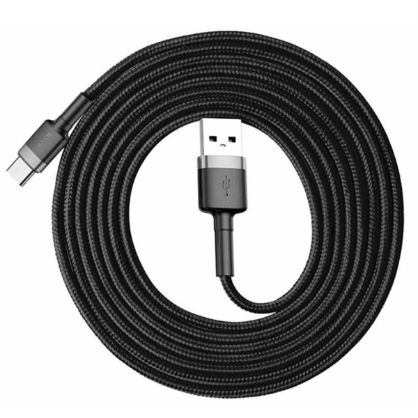 Кабель Baseus Cafule Type-C 2A 2m gray + black