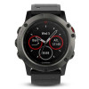 Спортивные часы Garmin Fenix 5x sapphire серые с черным ремешком