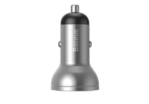АЗУ USB выход Baseus Digital Display Dual USB 4.8A Car Charger 24W silver АЗУ USB выход Baseus Digital Display Dual USB 4.8A Car Charger 24W silver