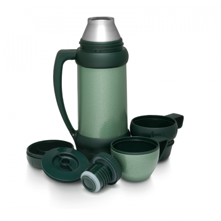 Термос Арктика с узким горлом, в молотковой эмали, 1 л 109-1000М зелёный