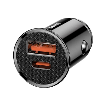 АЗУ USB выход Baseus Circular Metal PPS Quick Charger Car Charger 30W(Support VOOC) black АЗУ USB выход Baseus Circular Metal PPS Quick Charger Car Charger 30W(Support VOOC) black