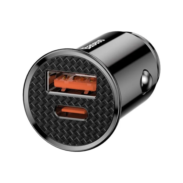 АЗУ USB выход Baseus Circular Metal PPS Quick Charger Car Charger 30W(Support VOOC) black АЗУ USB выход Baseus Circular Metal PPS Quick Charger Car Charger 30W(Support VOOC) black