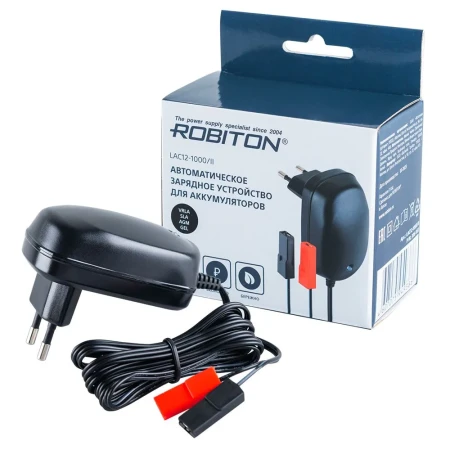 Зарядное устр-во ROBITON LAC12-1000/II д/свинцово-кислотных акк. 12В, зарядный ток 1A, автомат, 220В