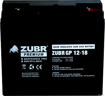 Аккумуляторная батарея ZUBR GP 12V 18Ah Аккумуляторная батарея ZUBR GP 12V 18Ah