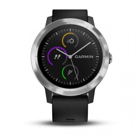 Спортивные часы Garmin Vivoactive 3 серебристые с черным ремешком Спортивные часы Garmin Vivoactive 3 серебристые с черным ремешком