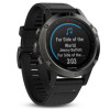 Спортивные часы Garmin Fenix 5 sapphire черные с черным ремешком