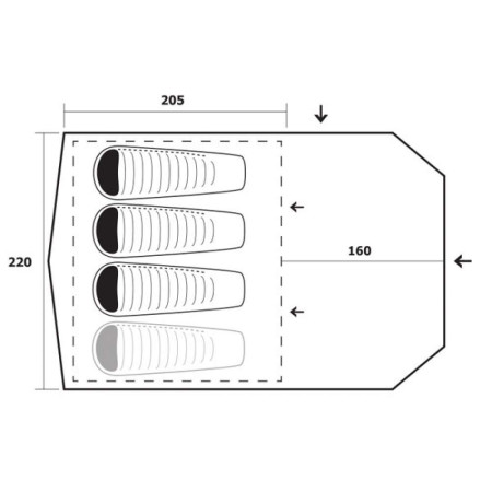 Миниатюрная палатка Trimm EAGLE, зеленый 3+1