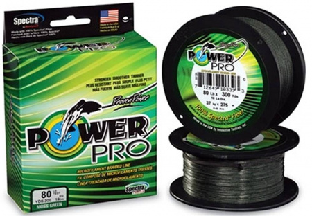 Леска плетеная Power Pro (275м, зеленая, 0,15мм, 9кг)