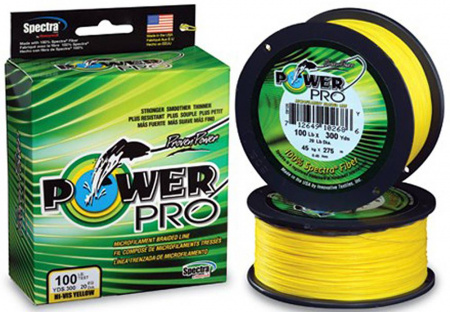 Леска плетеная Power Pro (275м, желтая, 0,15мм, 9кг)