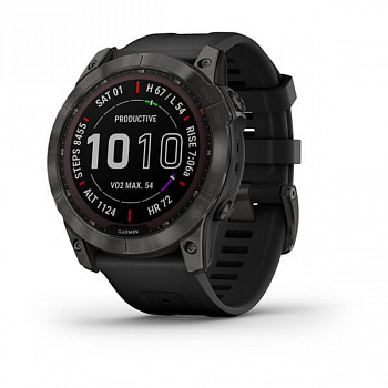 Мультиспорт.часы Garmin Fenix 7x Sapphire Solar, DLC-покрытие,серые с черным ремешк. (010-02541-11) Мультиспорт.часы Garmin Fenix 7x Sapphire Solar, DLC-покрытие,серые с черным ремешк. (010-02541-11)
