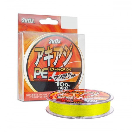Леска плетеная Sufix PE Glide Master (желтая 135м 0.35мм 36.0кг/PE4.5 AKGM35CH135)