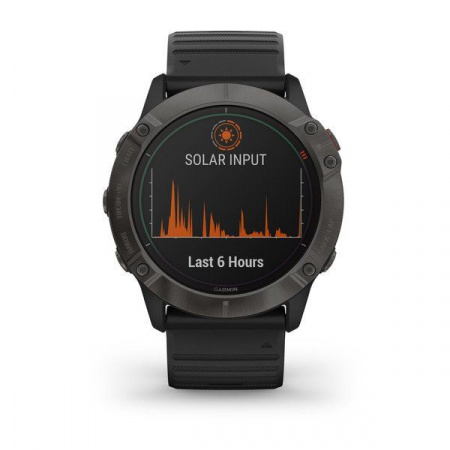 Мультиспортивные часы Garmin Fenix 6x pro solar с gps, титановый с черным ремешком