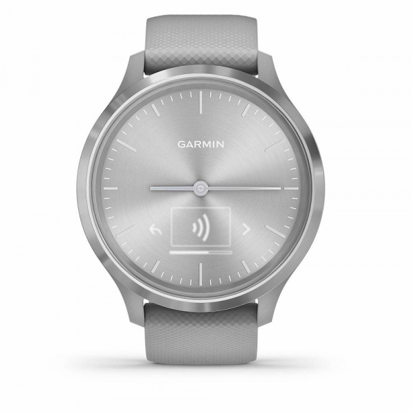 Часы Garmin Vivomove 3, серебр. с серым силиконовым ремешком