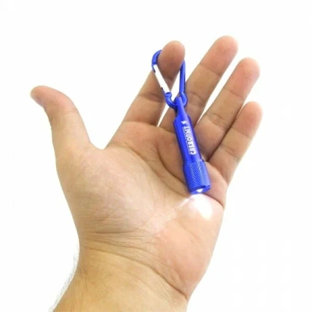 Карабин "СЛЕДОПЫТ", 5 см, с фонариком,алюминий/1000/