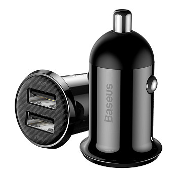 АЗУ Baseus Grain Pro Car Charger (Dual USB 4.8A ) black (CCALLP-01) АЗУ Baseus Grain Pro Car Charger (Dual USB 4.8A ) black (CCALLP-01)