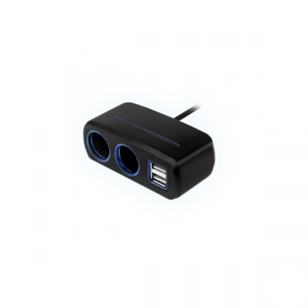 Разветвитель прикуривателя SL-221 2 гнезда 2 USB с кабелем