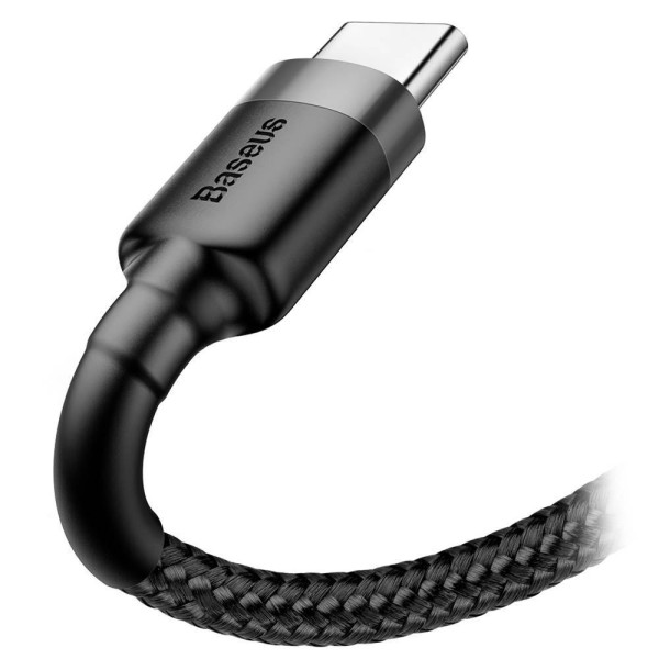 Кабель Baseus Cafule Type-C 3A 1m gray + black