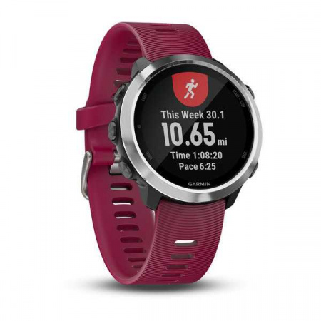 Спортивные часы Garmin Forerunner 645 Music с вишневым ремешком