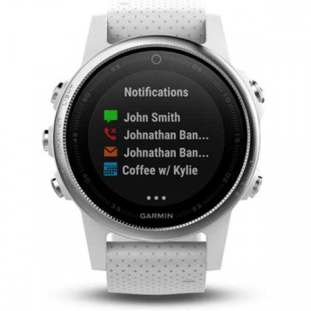 Спортивные часы Garmin Fenix 5s в белом корпусе с белым ремешком