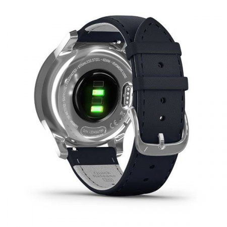 Часы Garmin Vivomove Luxe серебр. с итал. кож. синим ремешком (010-02241-20)