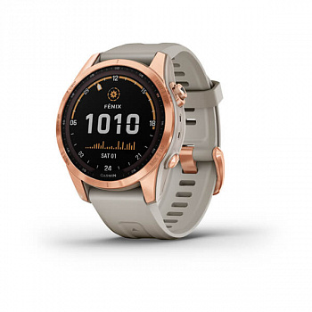 Мультиспорт.часы Garmin Fenix 7s Solar,розовое золото с песочным силиконовым ремешком (010-02539-11) Мультиспорт.часы Garmin Fenix 7s Solar,розовое золото с песочным силиконовым ремешком (010-02539-11)