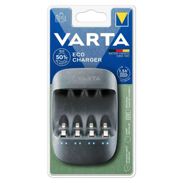 Зарядное устр-во VARTA ECO Charger для 1-4 AAA, AA, -∆V, 110-220В Зарядное устр-во VARTA ECO Charger для 1-4 AAA, AA, -∆V, 110-220В