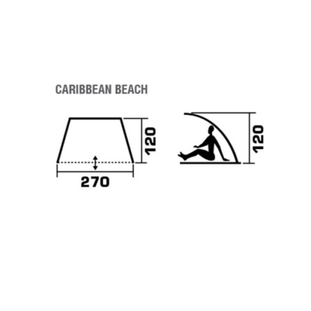 Тент пляжный Jungle Camp Caribbean Beach желтый/оранжевый