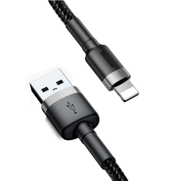 Кабель Apple Baseus Cafule Cable USB For lightning 1.5A 2m gray + black