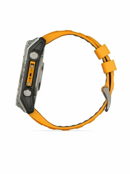 Часы Garmin Fenix ​​8 AMOLED, 51 мм сапфирово-титановый с силиконовым ремешком Spark Orange/Graphite