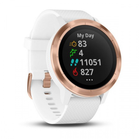 Спортивные часы Garmin VIVOACTIVE 3 золотистые с белым ремешком Спортивные часы Garmin VIVOACTIVE 3 золотистые с белым ремешком