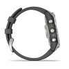 Мультиспорт.часы Garmin Fenix 7, серебристые с графитовым силиконовым ремешком (010-02540-01)