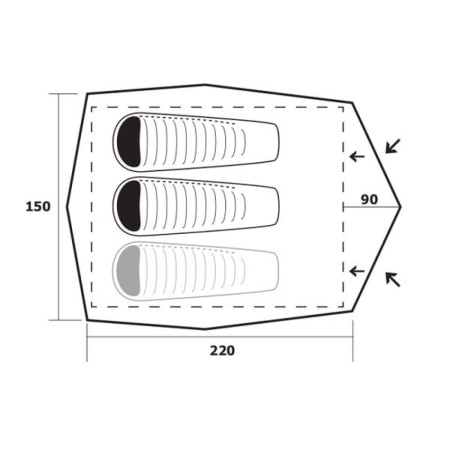 Миниатюрная палатка Trimm Alfa D, зеленый 2+1