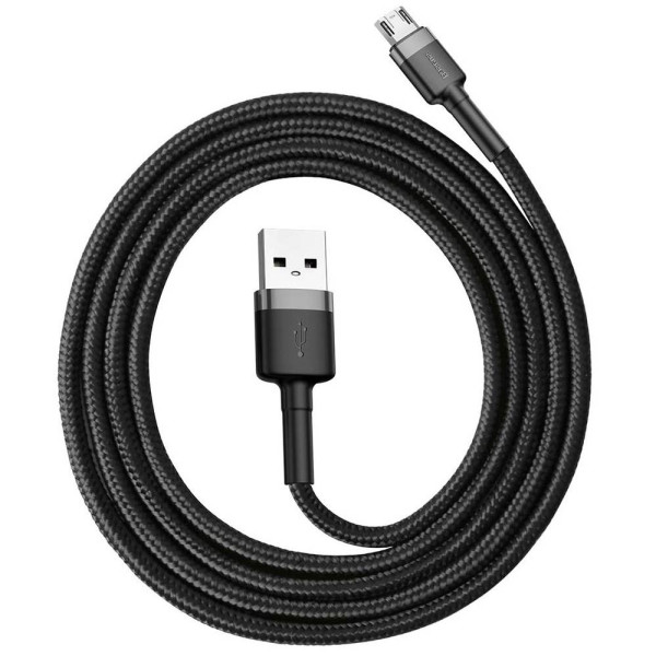 Кабель Baseus Cafule Cable USB For Micro 2.4A 1m gray + black (CAMKLF-BG1)
