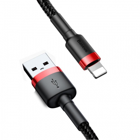 Кабель для Apple Baseus Cafule Cable USB lightning 1.5A 2m red + black