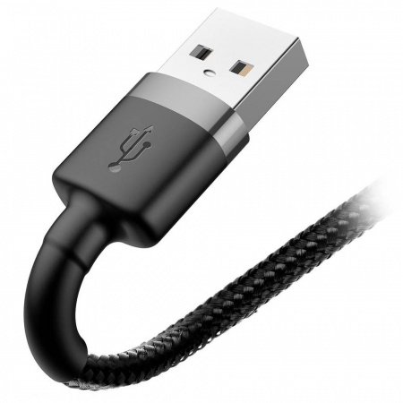 Кабель для Apple Baseus Cafule lightning 2.4A 1m gray + black