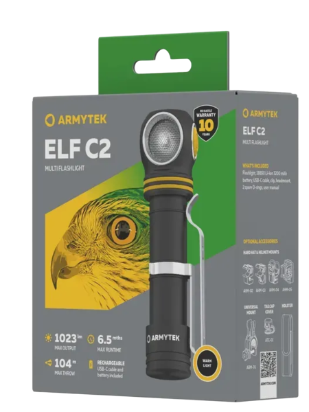 Фонарь налобный Armytek Elf C2 USB-C Теплый Фонарь налобный Armytek Elf C2 USB-C Теплый