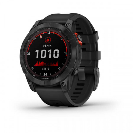Мультиспорт.часы Garmin Fenix 7 Solar, серые с черным ремешком (010-02540-11)