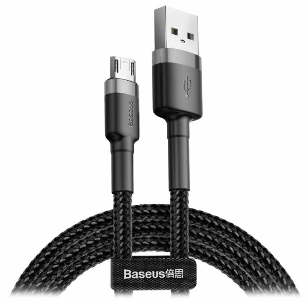 Кабель Baseus Cafule Cable USB For Micro 2.4A 1m gray + black (CAMKLF-BG1)