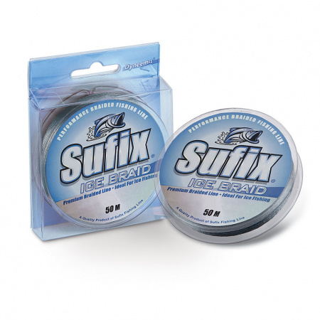 Леска плетеная зимняя Sufix Ice Braid (серая 50м 0.12мм 5,4кг DS1HE0120B7A5I)